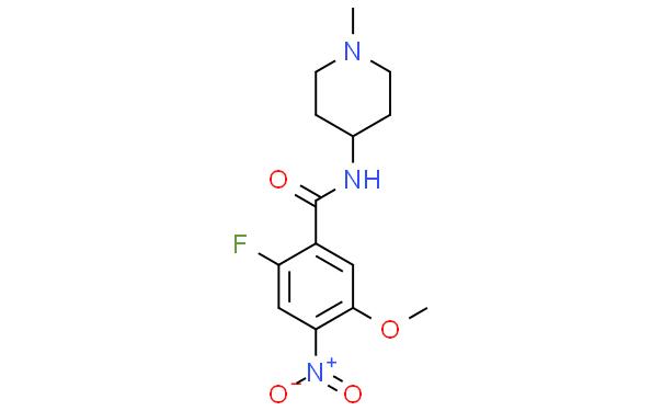 2-氟-5-甲氧基-N-(1-甲基哌嗪-4-基)-4-硝基苯甲酰胺