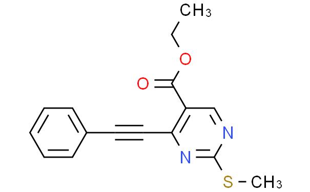Ethyl 2-(methylthio)-4-(phenylethynyl)pyrimidine-5-carboxylate