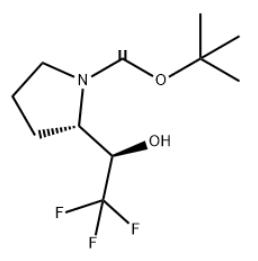 1-Pyrrolidinecarboxylic acid, 2-[(1R)-2,2,2-trifluoro-1-hydroxyethyl]-, 1,1-dimethylethyl ester, (2S)-