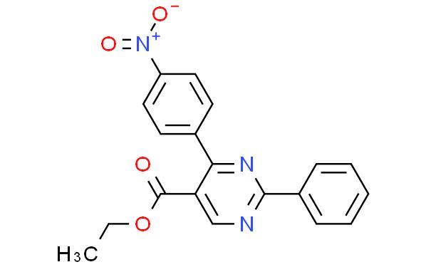 5-Pyrimidinecarboxylic acid, 4-(4-nitrophenyl)-2-phenyl-, ethyl ester