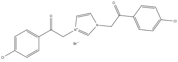 3-[2-(6-Chloro-1l3-chlorinin-3-yl)-2-oxo-ethyl]-1-[2-(4-chloro-phenyl)-2-oxo-ethyl]-3H-imidazol-1-ium; bromide