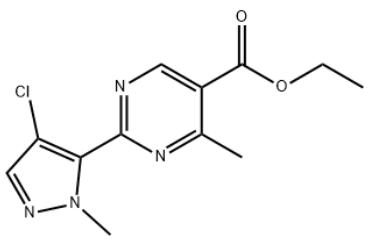 5-Pyrimidinecarboxylic acid, 2-(4-chloro-1-methyl-1H-pyrazol-5-yl)-4-methyl-, ethyl ester