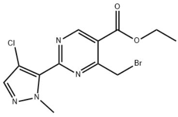 5-Pyrimidinecarboxylic acid, 4-(bromomethyl)-2-(4-chloro-1-methyl-1H-pyrazol-5-yl)-, ethyl ester