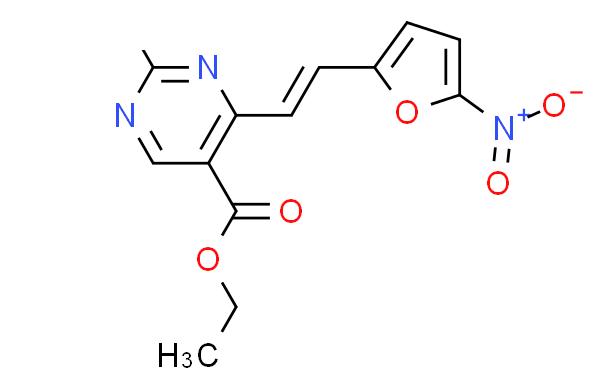 5-Pyrimidinecarboxylic acid, 2-(methylthio)-4-[2-(5-nitro-2-furanyl)ethenyl]-, ethyl ester