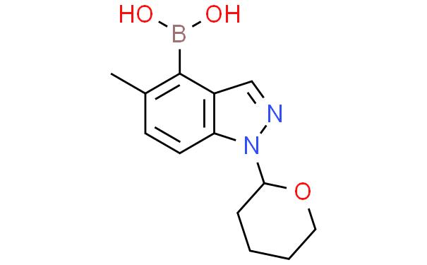 5-甲基-1-(氧杂-2-基)-1H-吲唑-4-基]硼酸