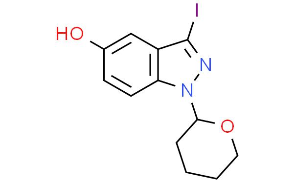 1H-Indazol-5-ol, 3-iodo-1-(tetrahydro-2H-pyran-2-yl)-