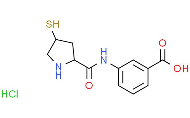 3-[(2S,4S)-4-Mercaptopyrrolidine-2-carboxamido]benzoic acid hydrochloride