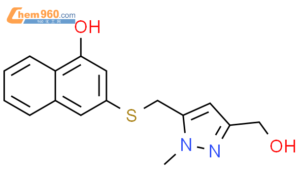 1H-Pyrazole-3-methanol, 5-[[(4-hydroxy-2-naphthalenyl)thio]methyl]-1-methyl-