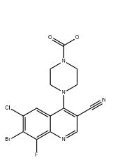 1-Piperazinecarboxylic acid, 4-(7-bromo-6-chloro-3-cyano-8-fluoro-4-quinolinyl)-, 1,1-dimethylethyl ester