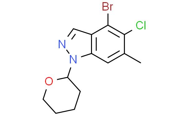 4-Bromo-5-chloro-6-methyl-1-(tetrahydro-pyran-2-yl)-1H-indazole