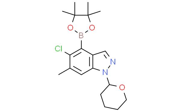 5-Chloro-6-methyl-1-(tetrahydro-pyran-2-yl)-4-(4,4,5,5-tetramethyl-[1,3,2]dioxaborolan-2-yl)-1H-indazole