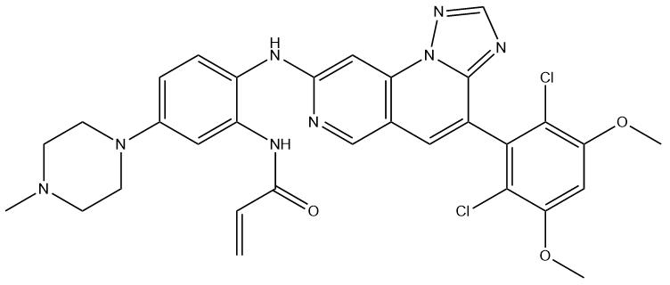 N-(2-((4-(2,6-dichloro-3,5-dimethoxyphenyl)-[1,2,4]triazolo[1,5-a][1,6]naphthyridin-8-yl)amino)-5-(4-methylpiperazin-1-yl)phenyl)acrylamide