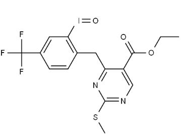 5-Pyrimidinecarboxylic acid, 2-(methylthio)-4-[[2-nitro-4-(trifluoromethyl)phenyl]methyl]-, ethyl ester