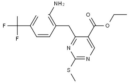 5-Pyrimidinecarboxylic acid, 4-[[2-amino-4-(trifluoromethyl)phenyl]methyl]-2-(methylthio)-, ethyl ester