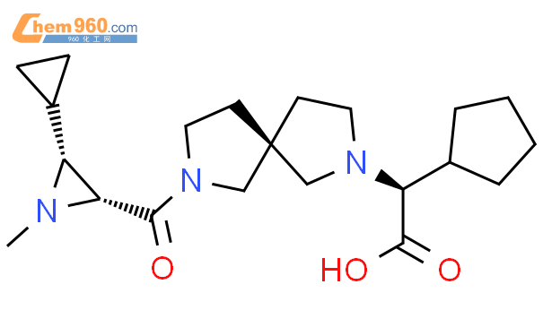 (S)‑2‑cyclopentyl‑2‑((S)‑7‑((2R,3R)‑3‑cyclopropyl‑1‑methylaziridine‑2‑carbonyl)‑2,7‑diazaspiro[4.4]nonan‑2‑yl)acetic acid