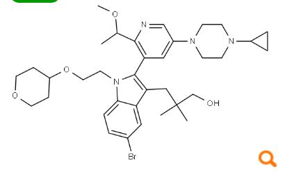 (S)-3-(5-bromo-2-(5-(4-cyclopropylpiperazin-1-yl)-2-(1-methoxyethyl)pyridin-3-yl)-1-(2-((tetrahydro-2H-pyran-4-yl)oxy)ethyl)-1H-indol-3-yl)-2,2-dimethylpropan-1