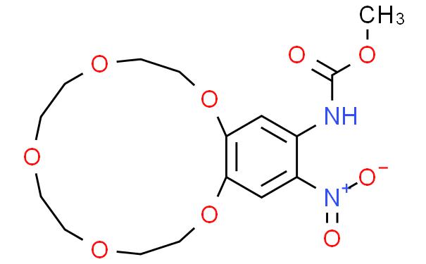 Carbamicacid,(2,3,5,6,8,9,11,12-octahydro-16-nitro-1,4,7,10,13-benzopentaoxacyclopentadecin-15-yl)-,methyl ester (9CI)
