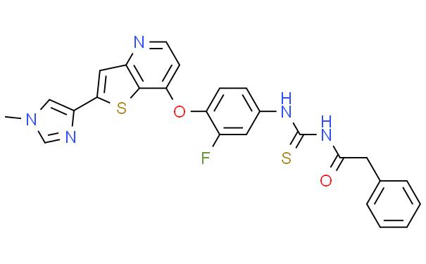 N-(3-氟-4-(2-(1-甲基-1H-咪唑-4-基)噻吩并[3,2-B]吡啶-7-氧基)苯基氨基硫代甲酰基)-2-苯乙酰胺
